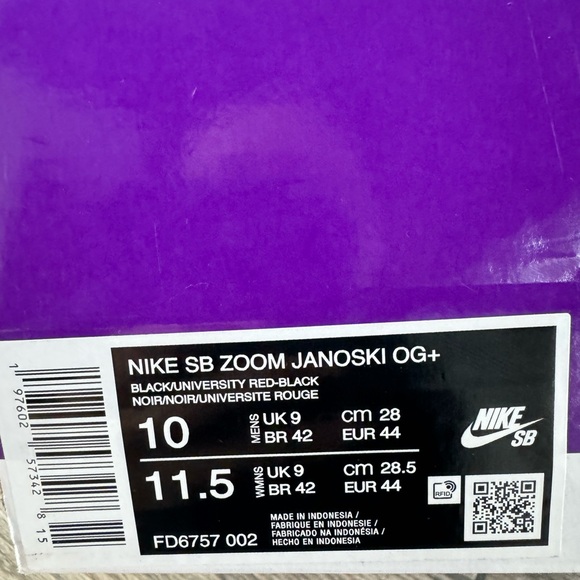 Brand New Nike SB Zoom Janoski OG+ Men's Shoes “University Red/Black” - Picture 12 of 13